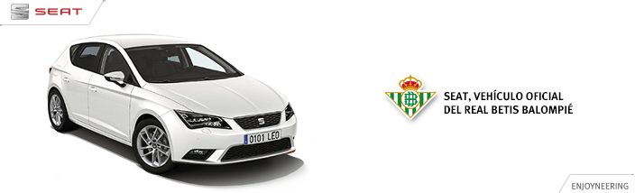 Por ser socio del Betis, ahora tienes el Nuevo Seat León, con 4.000 € en equipamiento de regalo, y por 13.100 €. 